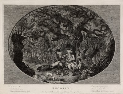 Strzelanie rytowane przez Roberta Pollarda (1755-1838), wydane w 1784 r. (lito) autorstwa James (after) Pollard