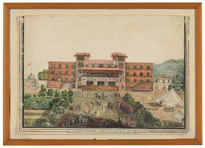 „Dom [sic] w Peshawur generała Avitabile”, Lugmanee, Chohistan autorstwa James (after) Rattray