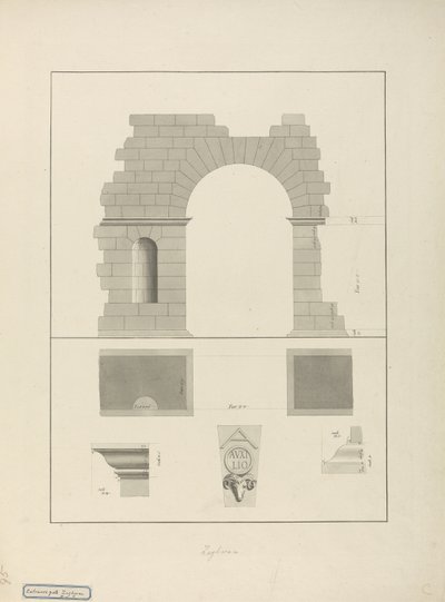 Brama wjazdowa, Zaghouan (pióro i atrament z praniem na papierze) autorstwa James 1730 94 Bruce