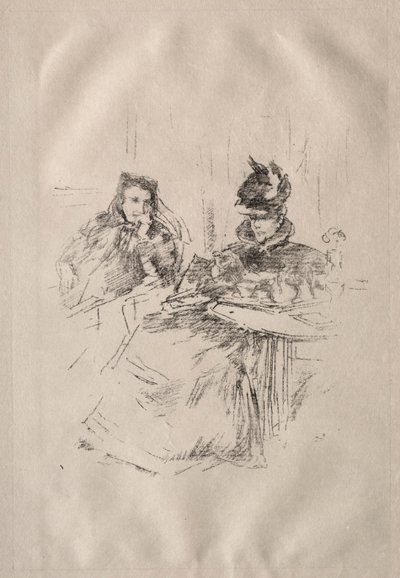 Podwieczorek, pani Phillips i pani Charles Whibley. autorstwa James Abbott McNeill Whistler