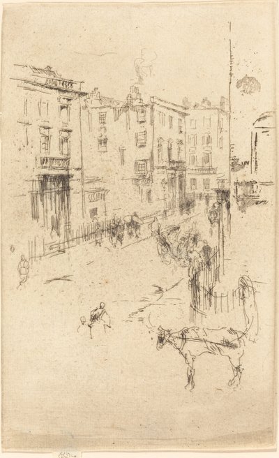 Ulica Alderneya, ok. godz. 18801881. autorstwa James Abbott McNeill Whistler