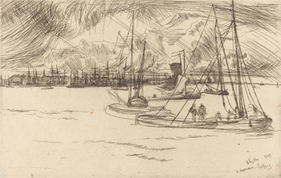 Amsterdam z Tolhuis, 1863. autorstwa James Abbott McNeill Whistler