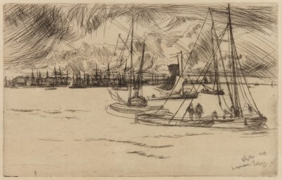 Amsterdam, z Tolhuis, 1863. autorstwa James Abbott McNeill Whistler