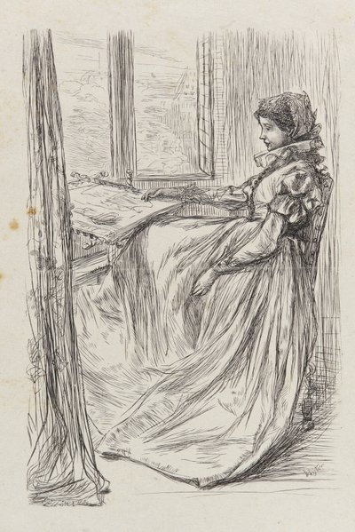 Ilustracja do Poranka przed masakrą św. Bartłomieja, 1862 r. autorstwa James Abbott McNeill Whistler