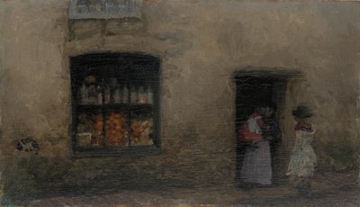 Pomarańczowa nuta: sklep ze słodyczami, 1883 lub 1884. autorstwa James Abbott McNeill Whistler
