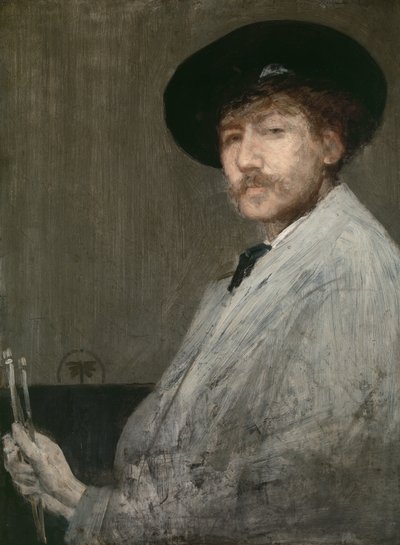 Aranżacja w kolorze szarym: Portret malarza, ok. 1872 r. autorstwa James Abbott McNeill Whistler