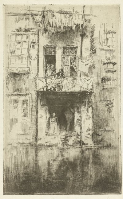 Balkon domu w Amsterdamie Balkon, Amsterdam autorstwa James Abbott McNeill Whistler