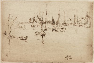 Barki, Dordrecht, 1884. autorstwa James Abbott McNeill Whistler