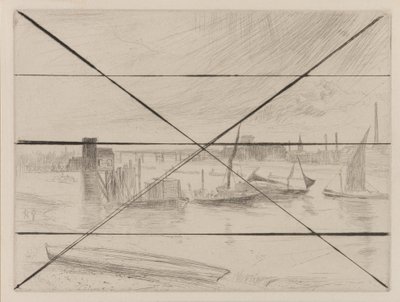 Battersea Dawn Cadogan Pier, 1861. autorstwa James Abbott McNeill Whistler