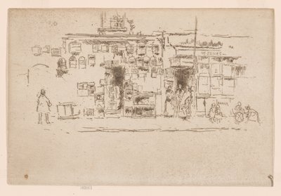 Klatki dla ptaków, Chelsea, ok. 1886-88 (akwaforta; tusz na papierze) autorstwa James Abbott McNeill Whistler