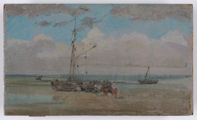 Niebieski i szary: Rozładunek, ok. 1883-84 (olej na płycie drewnianej) autorstwa James Abbott McNeill Whistler
