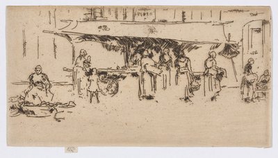 Stoisko, Rynek, Loches autorstwa James Abbott McNeill Whistler