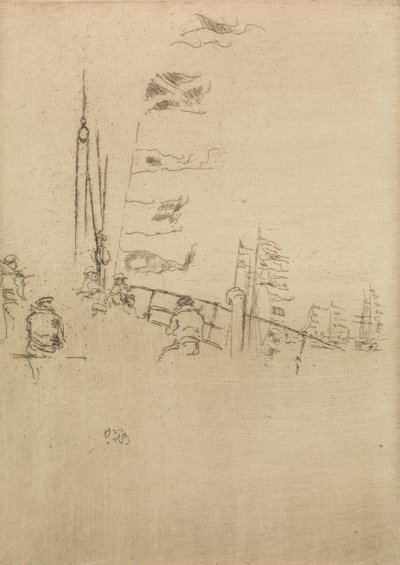 Trznadel, z zestawu dwunastu akwafort zatytułowanych The Naval Review, 1887 autorstwa James Abbott McNeill Whistler
