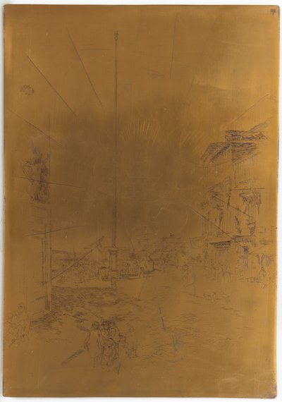 Anulowana płyta drukarska do małego masztu, 1879-1880. autorstwa James Abbott McNeill Whistler