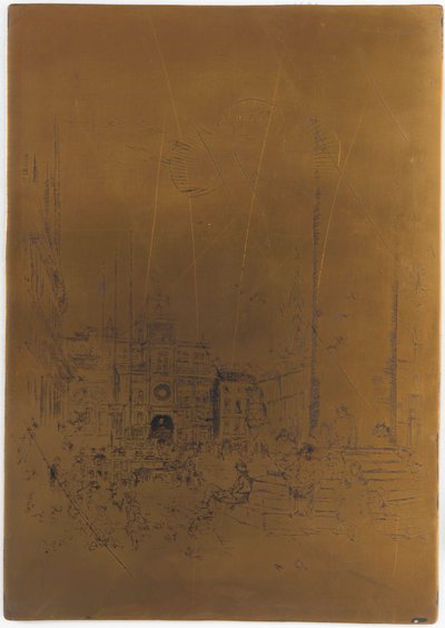 Anulowana płyta drukowa dla The Piazzetta, 1879-1880. autorstwa James Abbott McNeill Whistler