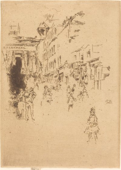 Ulica Cutlera, Hounsditch, 1887. autorstwa James Abbott McNeill Whistler