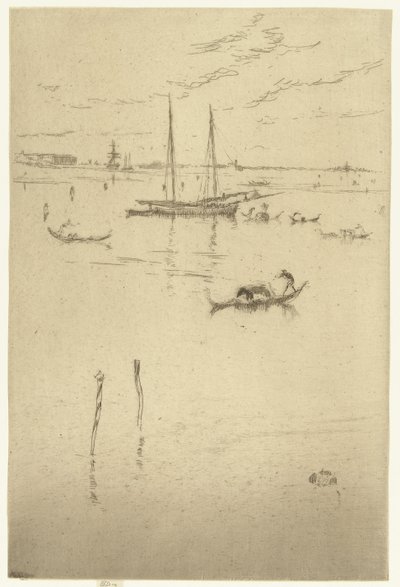 De kleine lagune Mała Laguna Wenecja: Dwanaście akwafort (tytuł serii) autorstwa James Abbott McNeill Whistler