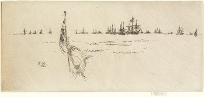 Zanurzanie flagi, 1887 autorstwa James Abbott McNeill Whistler