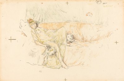 Drapowana postać, leżąca, 1892. autorstwa James Abbott McNeill Whistler