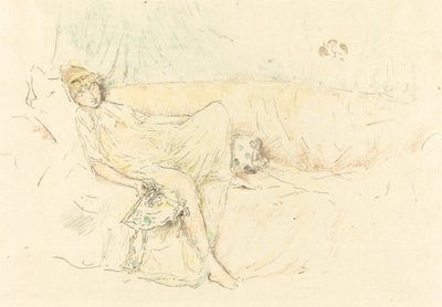 Drapowana postać, leżąca, 1892. autorstwa James Abbott McNeill Whistler