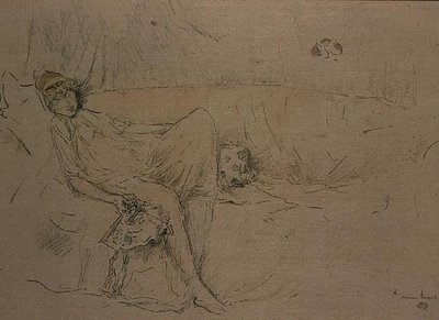 Drapowana postać leżąca (lito) autorstwa James Abbott McNeill Whistler
