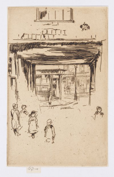 Drury Lane, ok. 1880-81 (akwaforta; tusz na papierze) autorstwa James Abbott McNeill Whistler