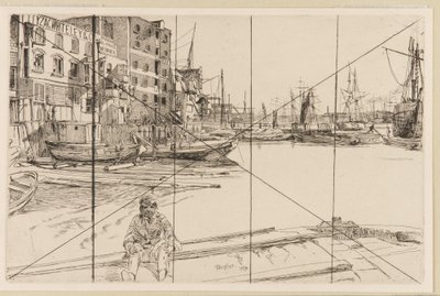 Eagle Wharf Tyzac Whiteley and Co., 1859. autorstwa James Abbott McNeill Whistler