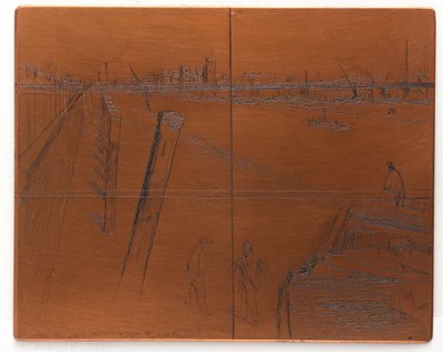 Tabliczka do akwaforty: Millbank, 1861. autorstwa James Abbott McNeill Whistler