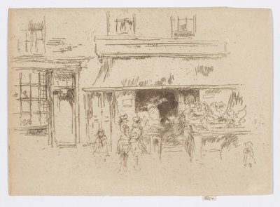 Exeter Street, ok. 1886-88 (akwaforta; tusz na papierze) autorstwa James Abbott McNeill Whistler