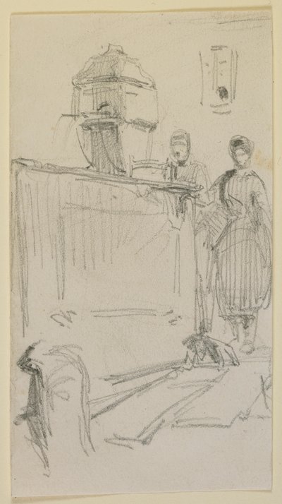 Figury przy fontannie, 1858 r. autorstwa James Abbott McNeill Whistler