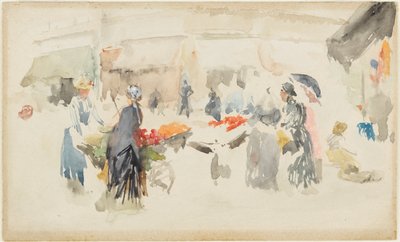 Flower Market-Dieppe autorstwa James Abbott McNeill Whistler