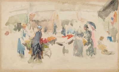 Targ kwiatowy: Dieppe, 1885. autorstwa James Abbott McNeill Whistler