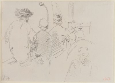 Czterech mężczyzn na pokładzie łodzi, 1858. autorstwa James Abbott McNeill Whistler