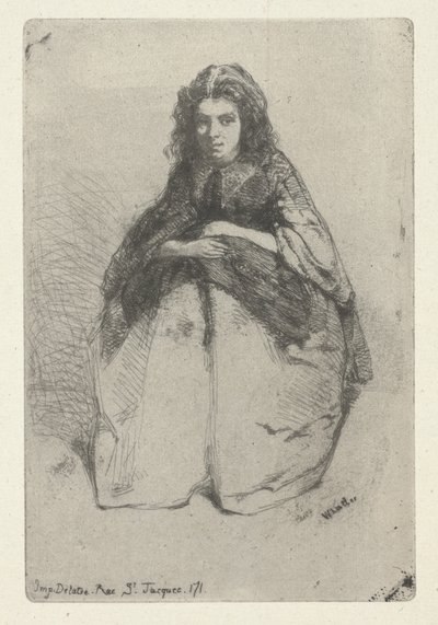 Fumette, ok.1857 (trawienie i sucha igła) autorstwa James Abbott McNeill Whistler