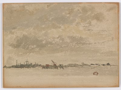 Szary i srebrny – Purfleet, 1881-1883. autorstwa James Abbott McNeill Whistler