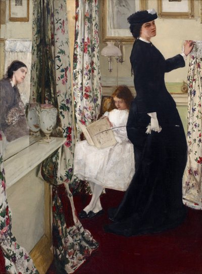 Harmonia w zieleni i róży: sala muzyczna, 1860 autorstwa James Abbott McNeill Whistler