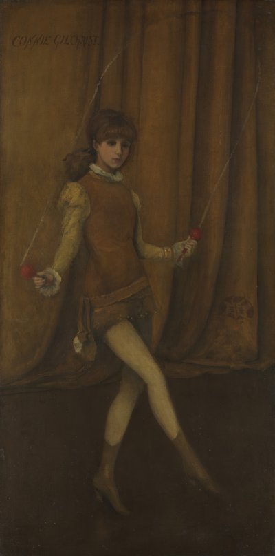 Harmonia w kolorze żółtym i złotym: złota dziewczyna Connie Gilchrist, ca. 1876-77. autorstwa James Abbott McNeill Whistler