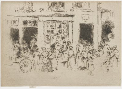 High Street, Bruksela, 1887 (akwaforta na papierze) autorstwa James Abbott McNeill Whistler