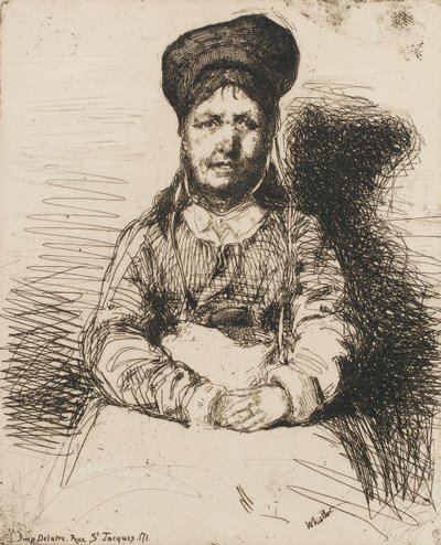 La Retameuse. Jedna z dwunastu rycin z Nature The French Set, 1858. autorstwa James Abbott McNeill Whistler