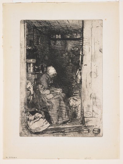 Stara kobieta w łachmanach z Dwunastu akwafort z natury autorstwa James Abbott McNeill Whistler