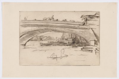 London Bridge, ok. 1875 (sucha plama; tusz na papierze) autorstwa James Abbott McNeill Whistler