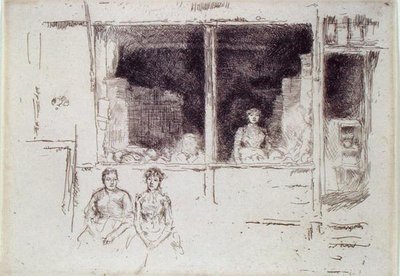 Sklep z melonami, Houndsditch autorstwa James Abbott McNeill Whistler