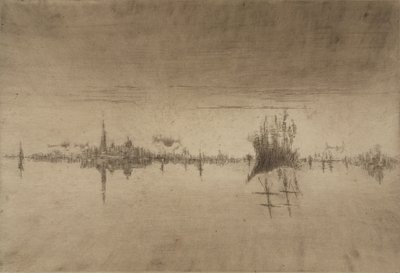 Nokturn, 1879-80 (akwaforta i sucha igła) autorstwa James Abbott McNeill Whistler