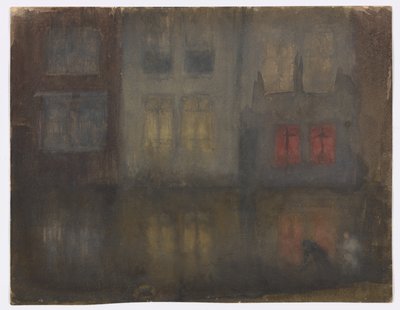Nocturne: Kanał Czarno-Czerwony, Holandia autorstwa James Abbott McNeill Whistler