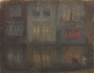 Nocturne: Kanał Black and RedBack, Holandia, 1882. autorstwa James Abbott McNeill Whistler