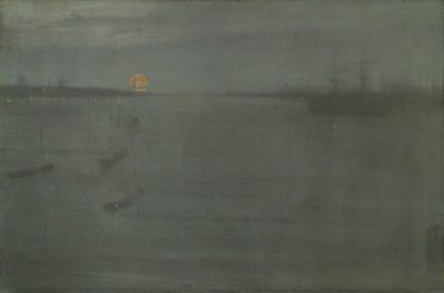 Nokturn: niebieski i złoty - woda z Southampton, 1872. autorstwa James Abbott McNeill Whistler