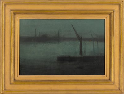 Nocturne: niebieski i srebrny — Battersea Reach, 1870-1875. autorstwa James Abbott McNeill Whistler