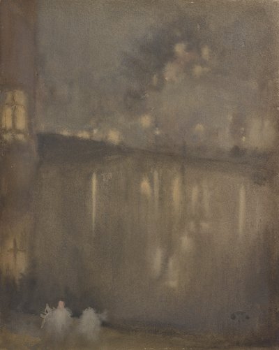 Nocturne: Gray and GoldCanal, Holandia, 1882. autorstwa James Abbott McNeill Whistler