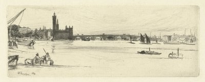 Stary Most Westminsterski Szesnaście rycin przedstawiających sceny nad Tamizą i inne tematy (tytuł serii) autorstwa James Abbott McNeill Whistler