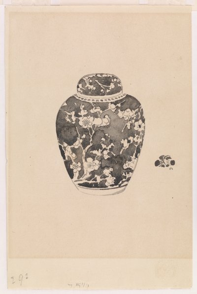 Oviform Imbir Jar z pokrywką w kształcie dzwonu, 1878. autorstwa James Abbott McNeill Whistler